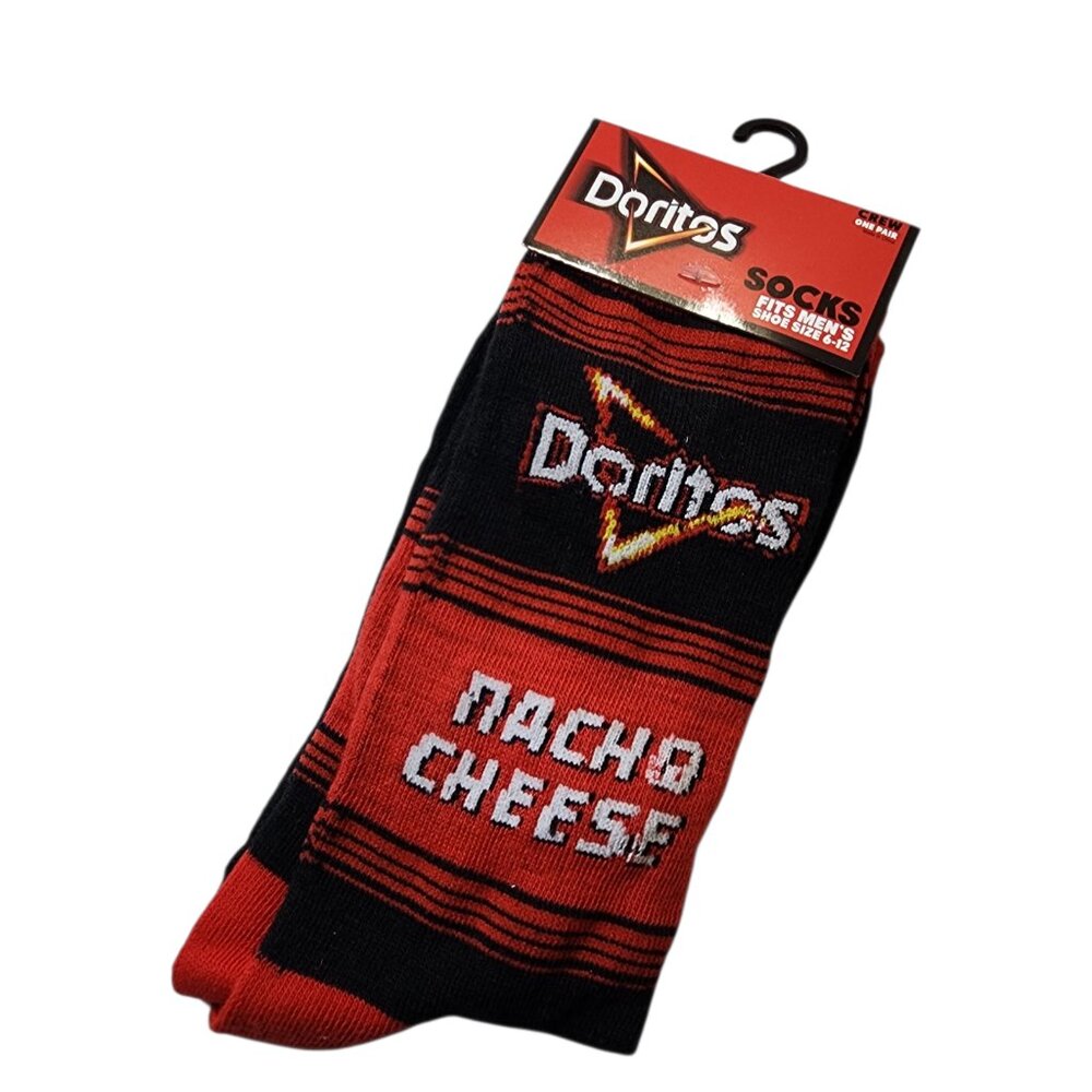 Doritos Nacho Cheese Crazy Funny Novelty Crew Socks Gift Adult Men Women‎ Teens